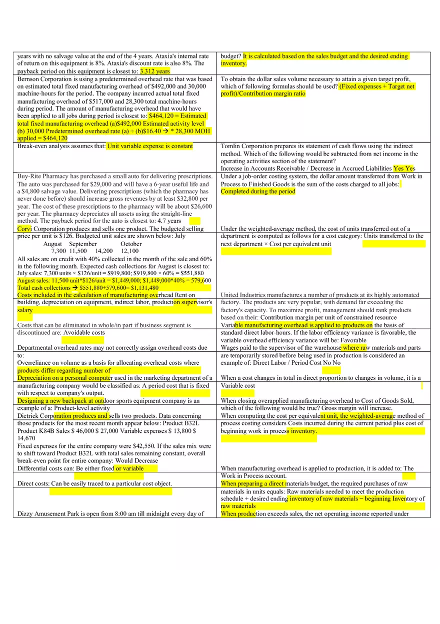 Accounting Final Exam Study Guide - Page 3