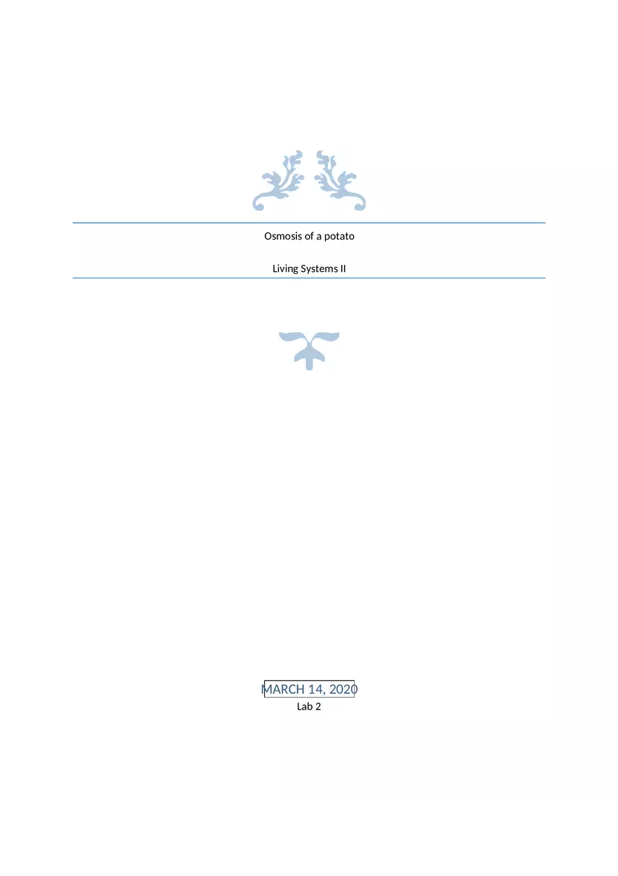 Osmosis of a Potato Living Systems II - Page 1