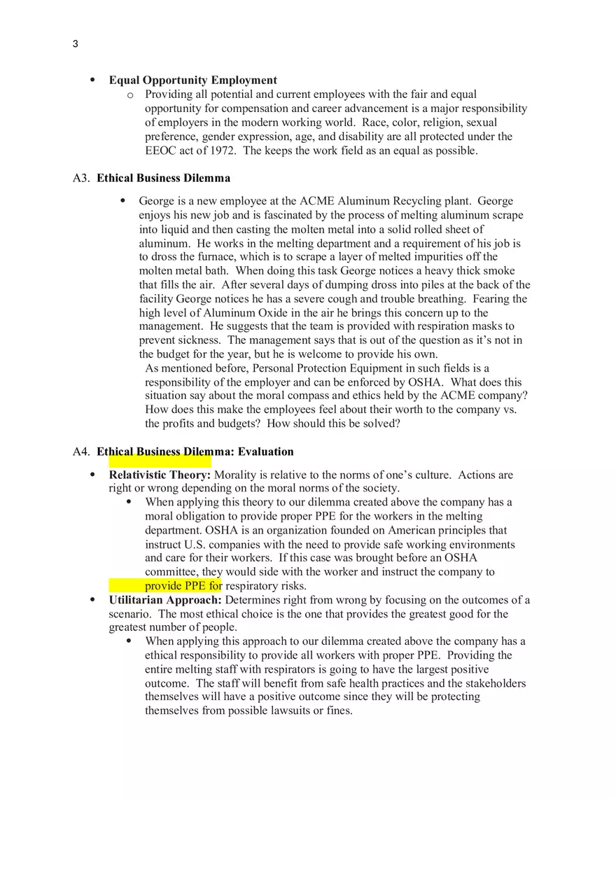 Employees’ Rights and Responsibilities and Employer’s Ethical Responsibilities - Page 3