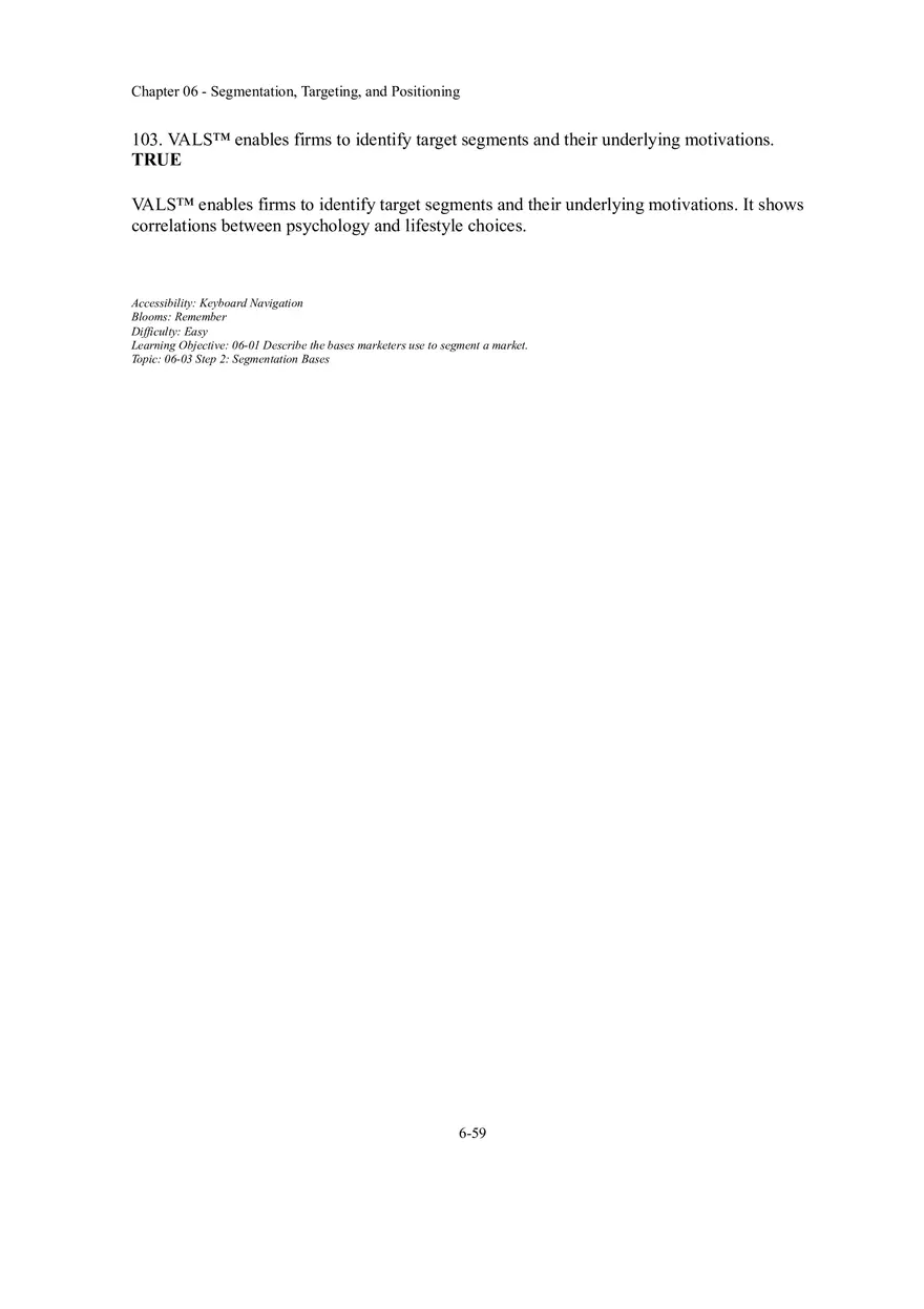 Segmentation, Targeting, and Positioning True False - Page 2