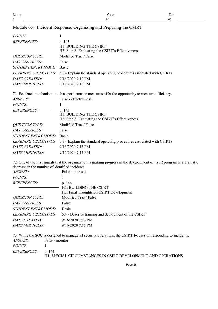 Incident Response Organizingand Preparing the CSIRT Short Answer - Page 3