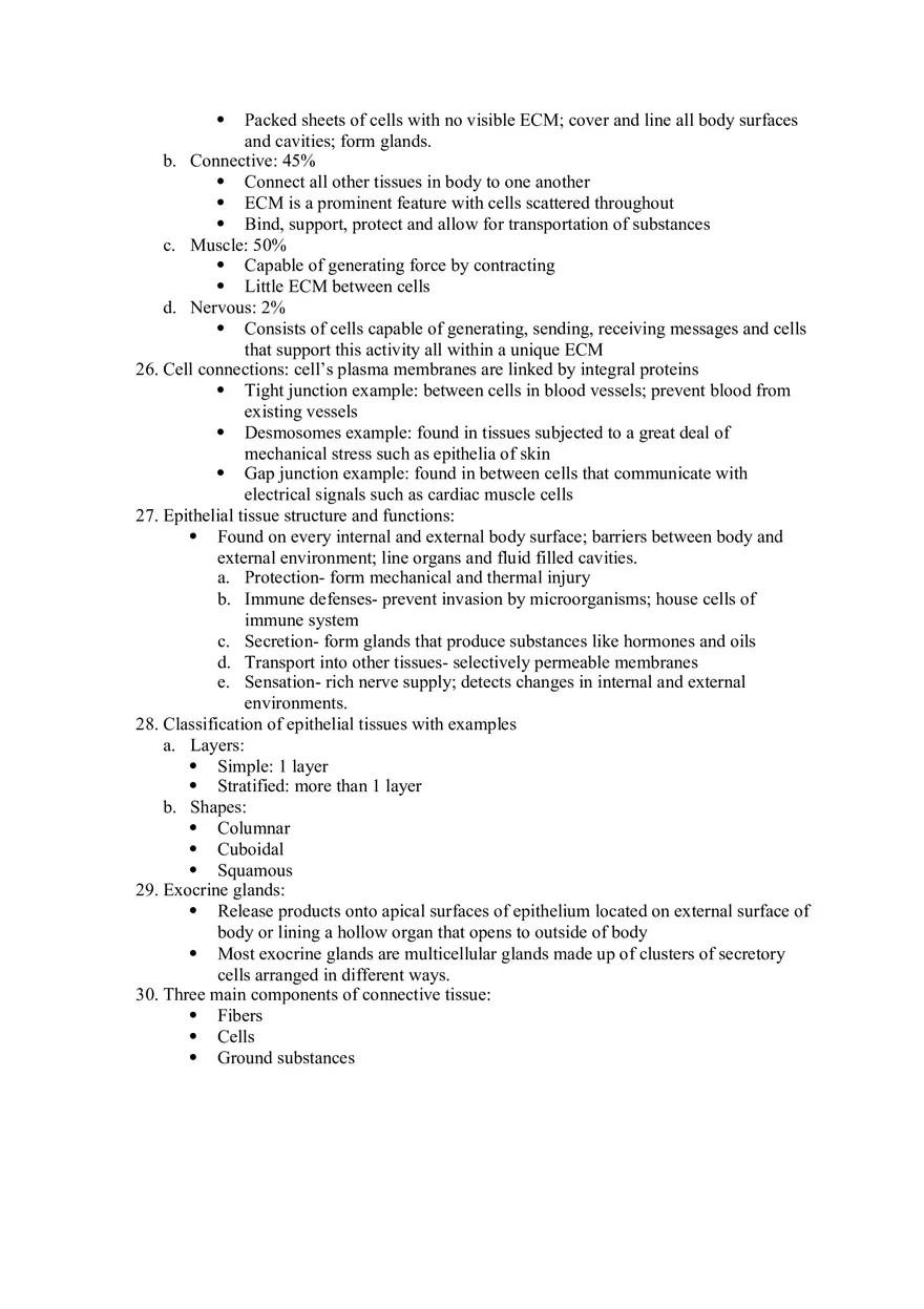 A&P 1 Exam 1 Study Guide - Page 7
