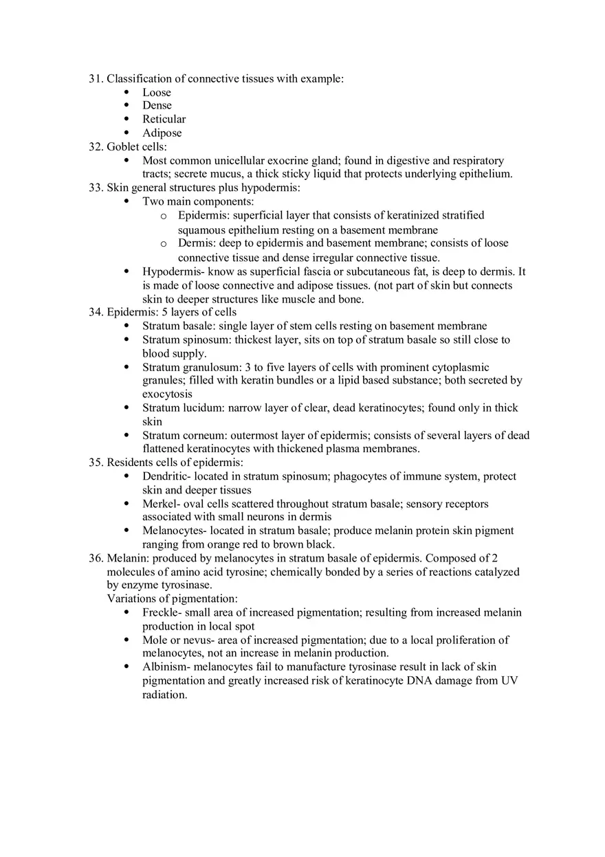 A&P 1 Exam 1 Study Guide - Page 8
