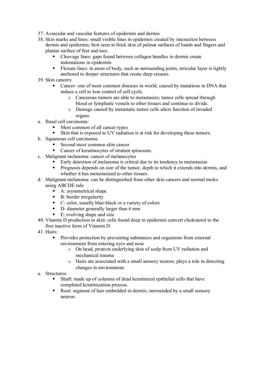 A&P 1 Exam 1 Study Guide - Page 9
