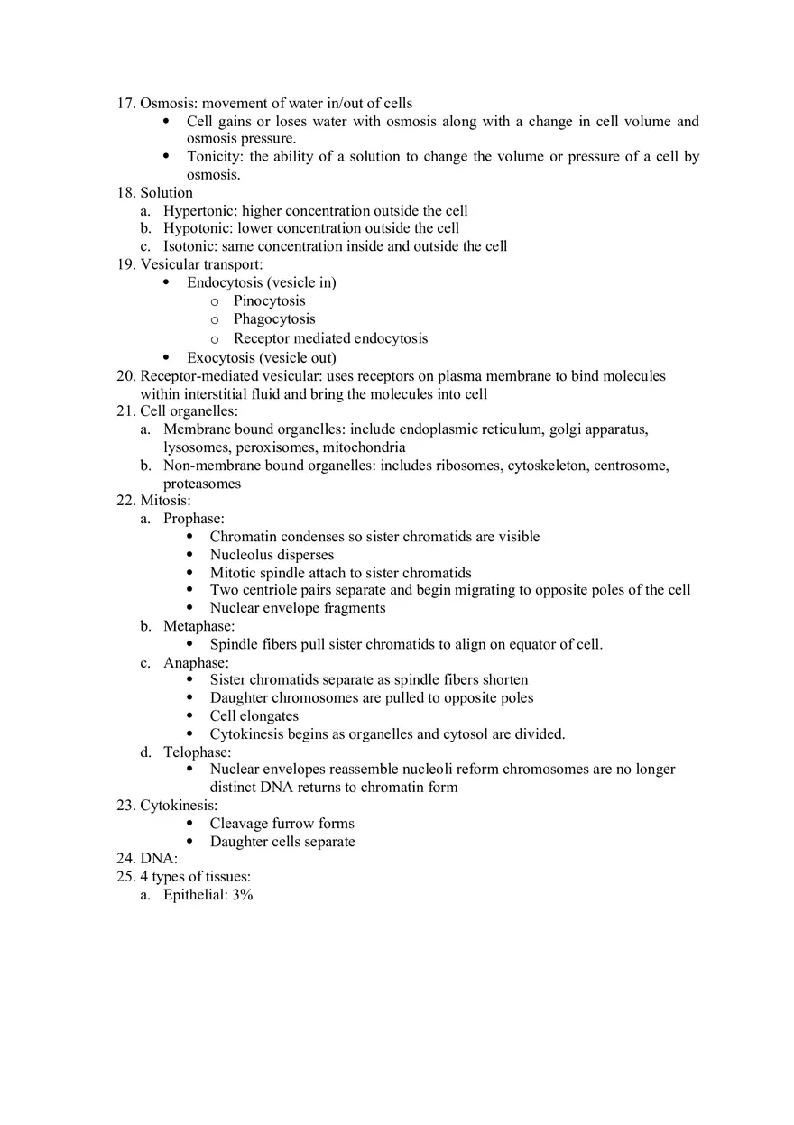 A&P 1 Exam 1 Study Guide - Page 6