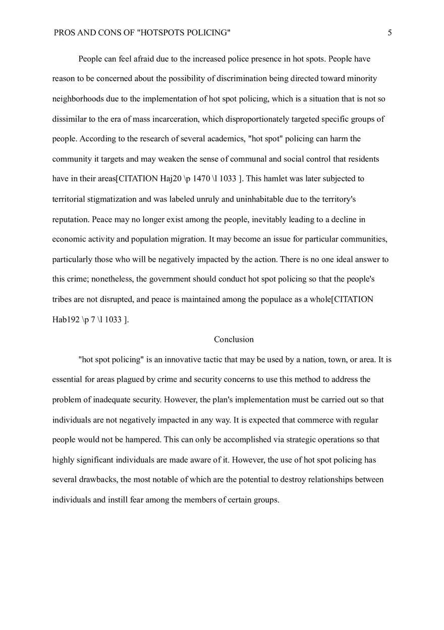 Pros and Cons of “Hot Spots” Policing - Page 5