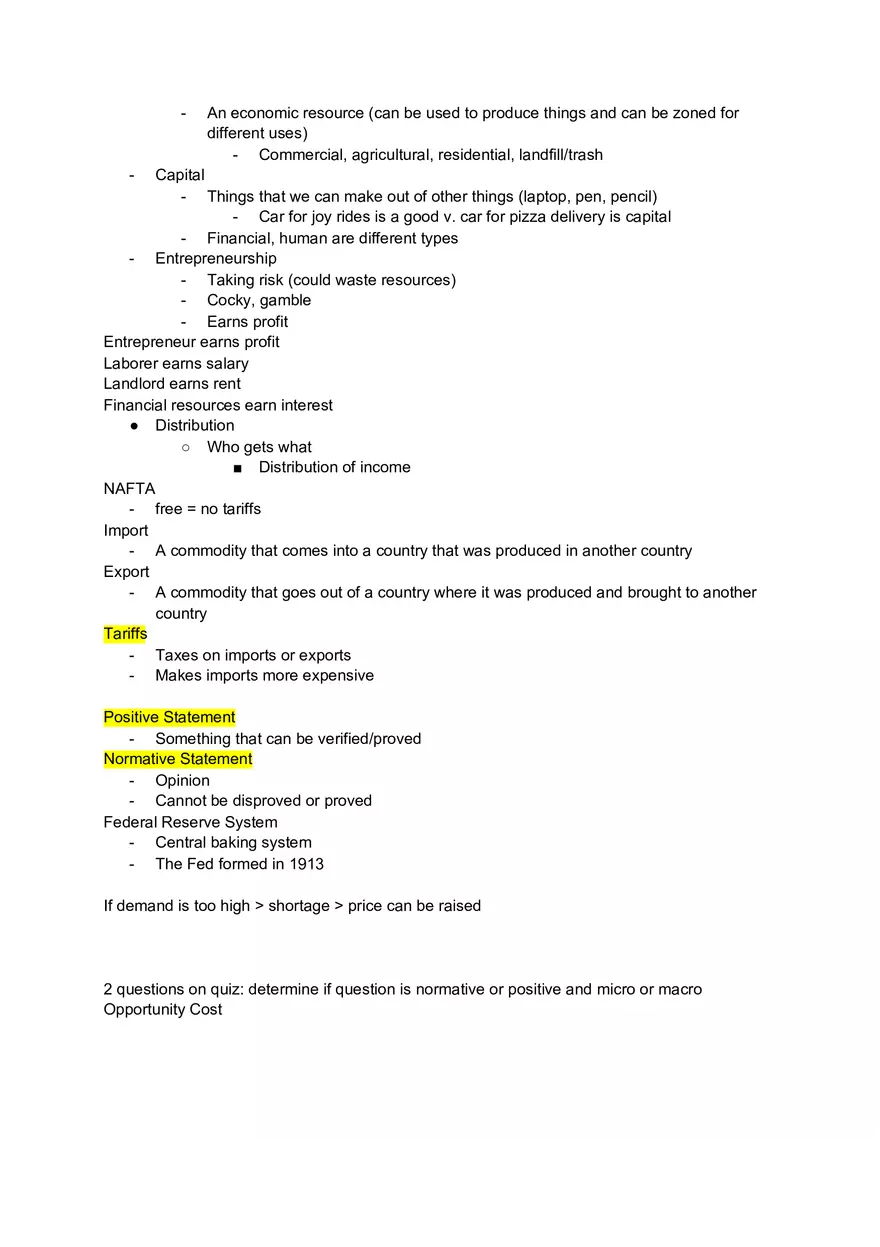 What Economics is About - Final Exam Study Guide - Page 2