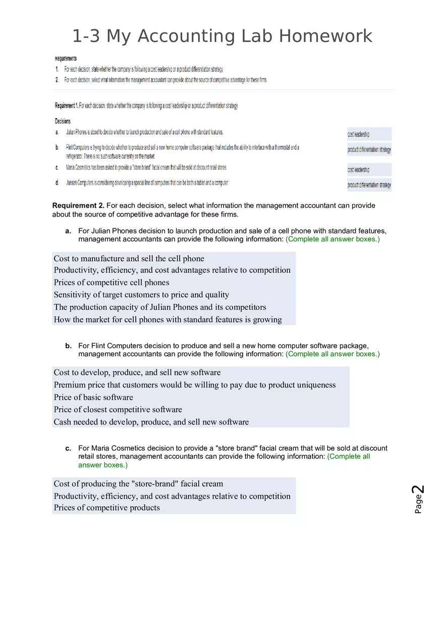 My Accounting Lab Homework - Page 2