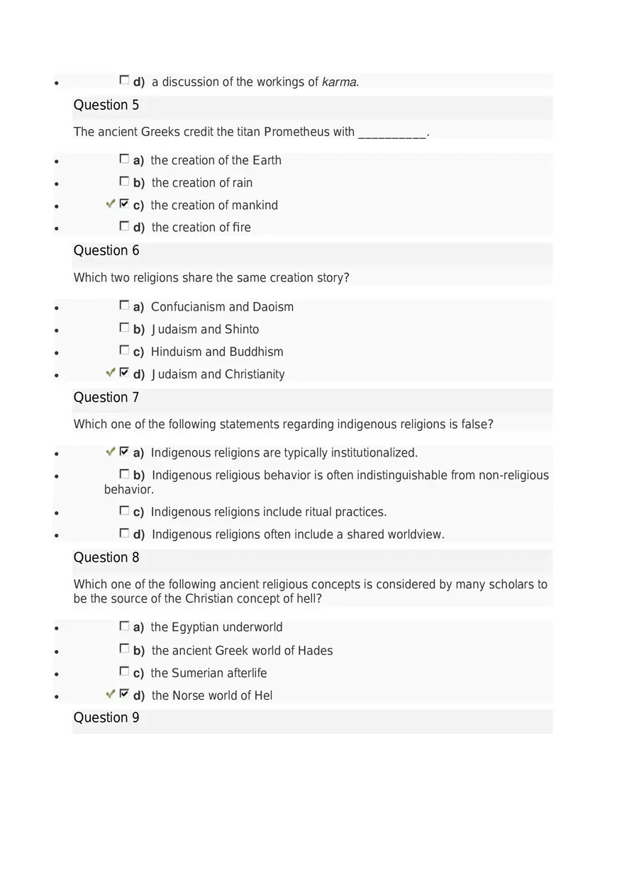 Introduction to World Religions 1.31 1-2 Module Quiz - Page 2