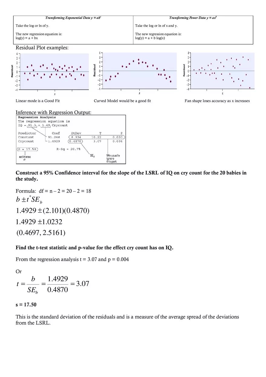Statistics Formula Sheet Part 1 - Page 3