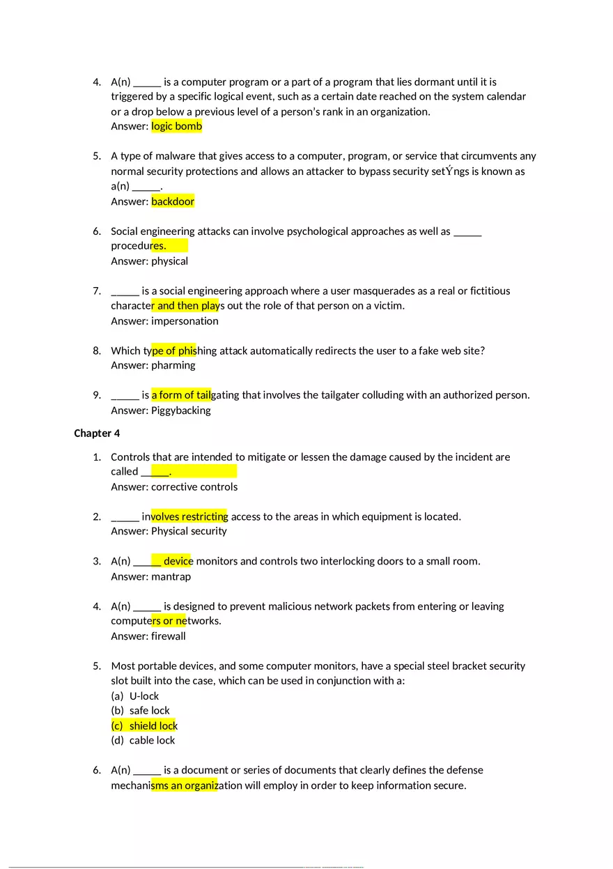 Information Security Quiz - Page 3