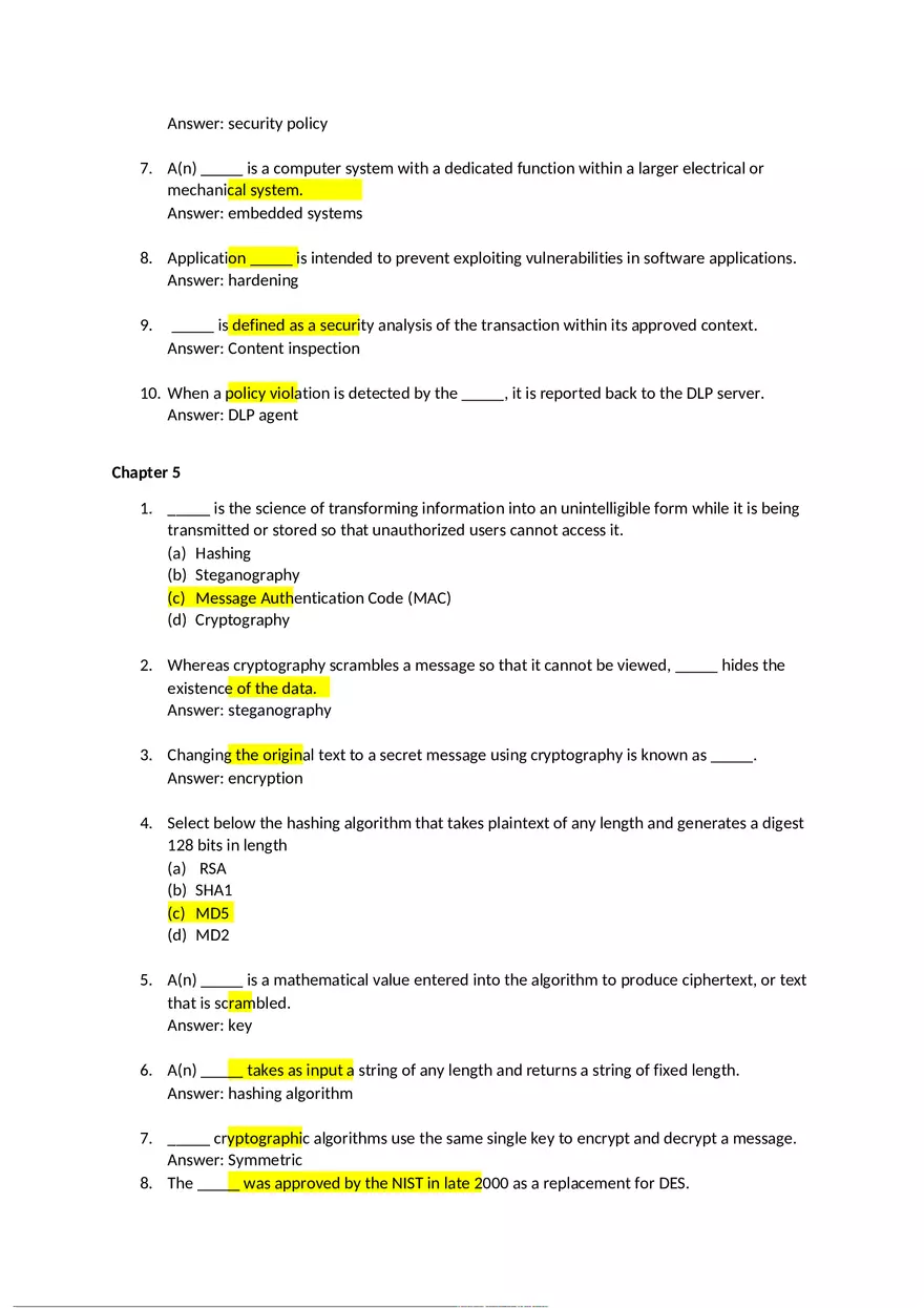 Information Security Quiz - Page 4
