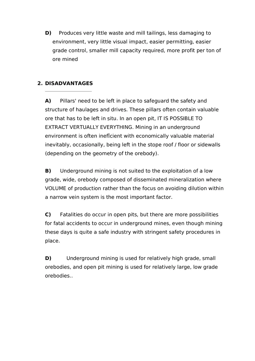 Advantages and Disadvantages of Underground Mining - Page 2