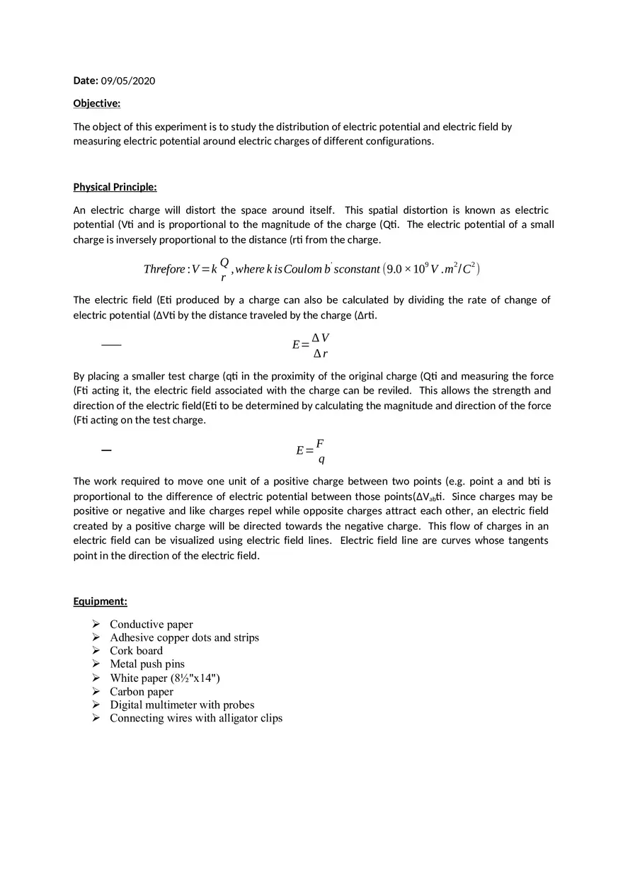 Equipotential and Electric Field Lines - Page 2