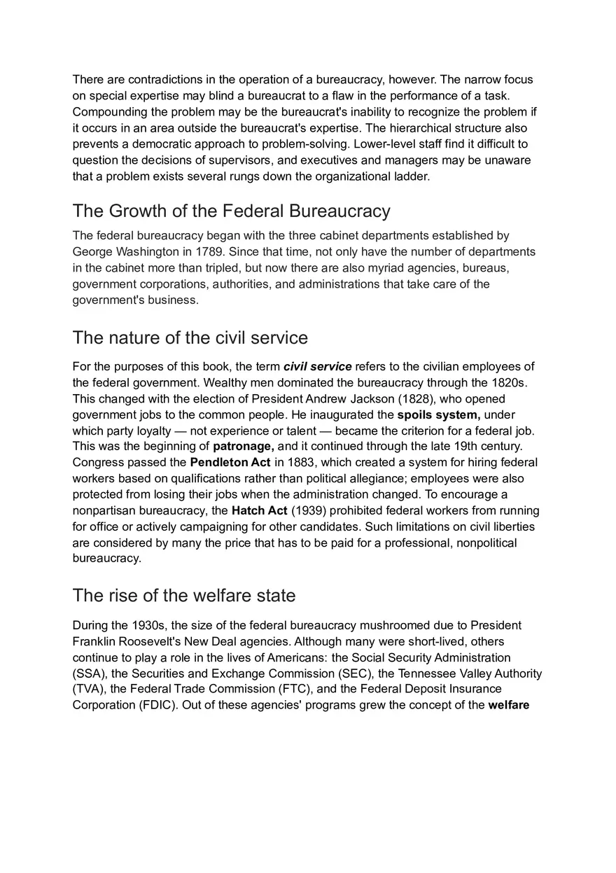 Characteristics of a Bureaucracy - Page 2