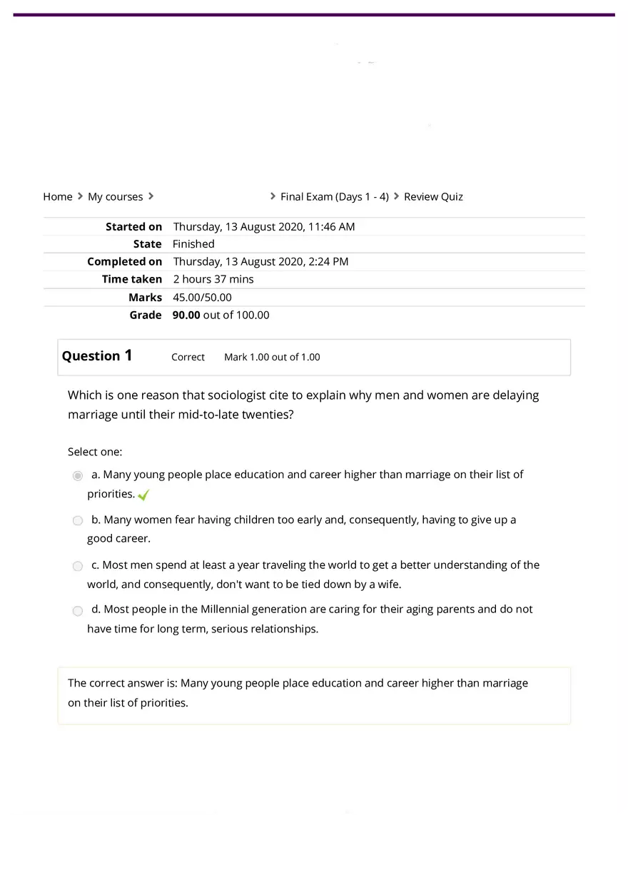Sociology Review Quiz Part 1 - Page 1