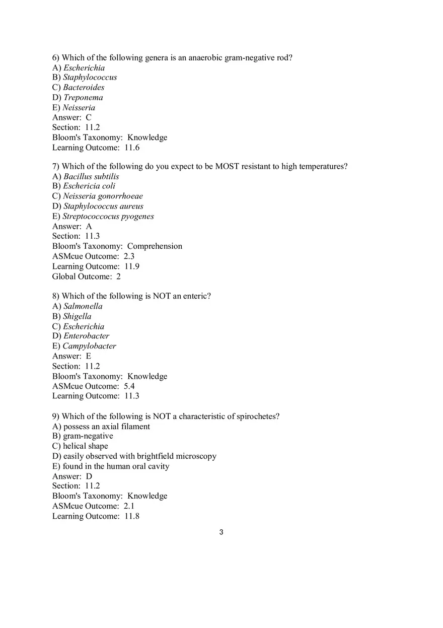 Chapter 11 The Prokaryotes Domains Bacteria and Archaea Multiple Choice - Page 8