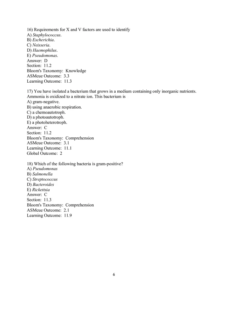 Chapter 11 The Prokaryotes Domains Bacteria and Archaea Multiple Choice - Page 11