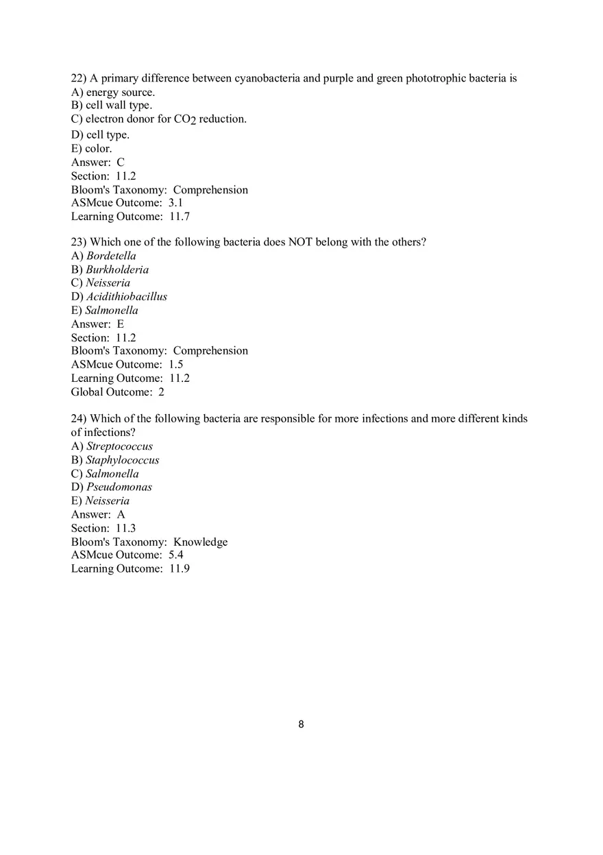 Chapter 11 The Prokaryotes Domains Bacteria and Archaea Multiple Choice - Page 13