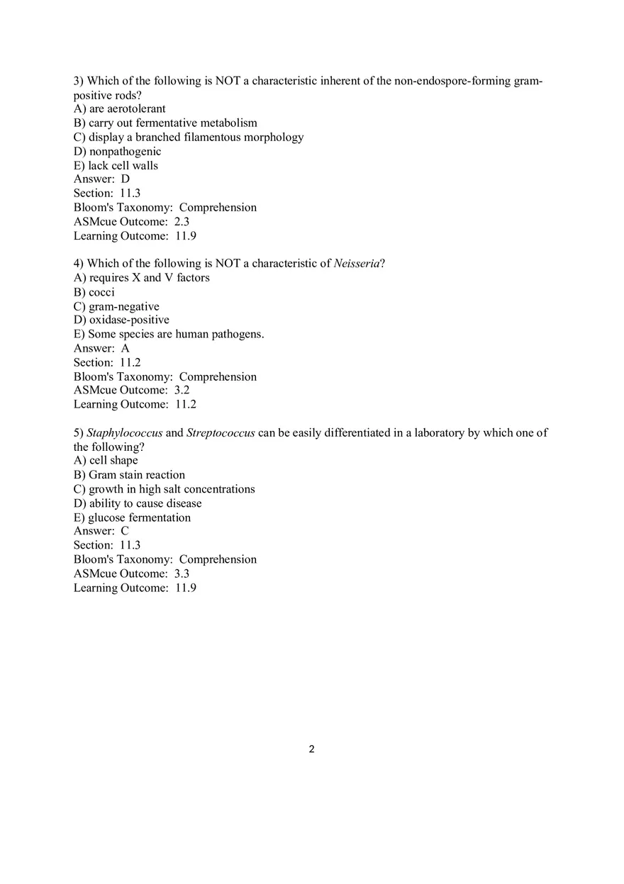Chapter 11 The Prokaryotes Domains Bacteria and Archaea Multiple Choice - Page 2