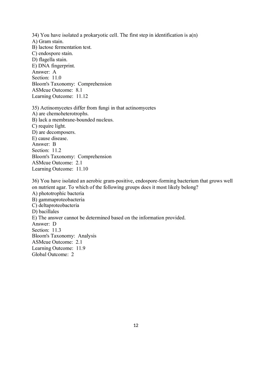 Chapter 11 The Prokaryotes Domains Bacteria and Archaea Multiple Choice - Page 4