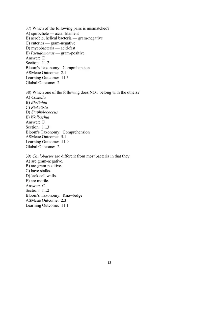 Chapter 11 The Prokaryotes Domains Bacteria and Archaea Multiple Choice - Page 5
