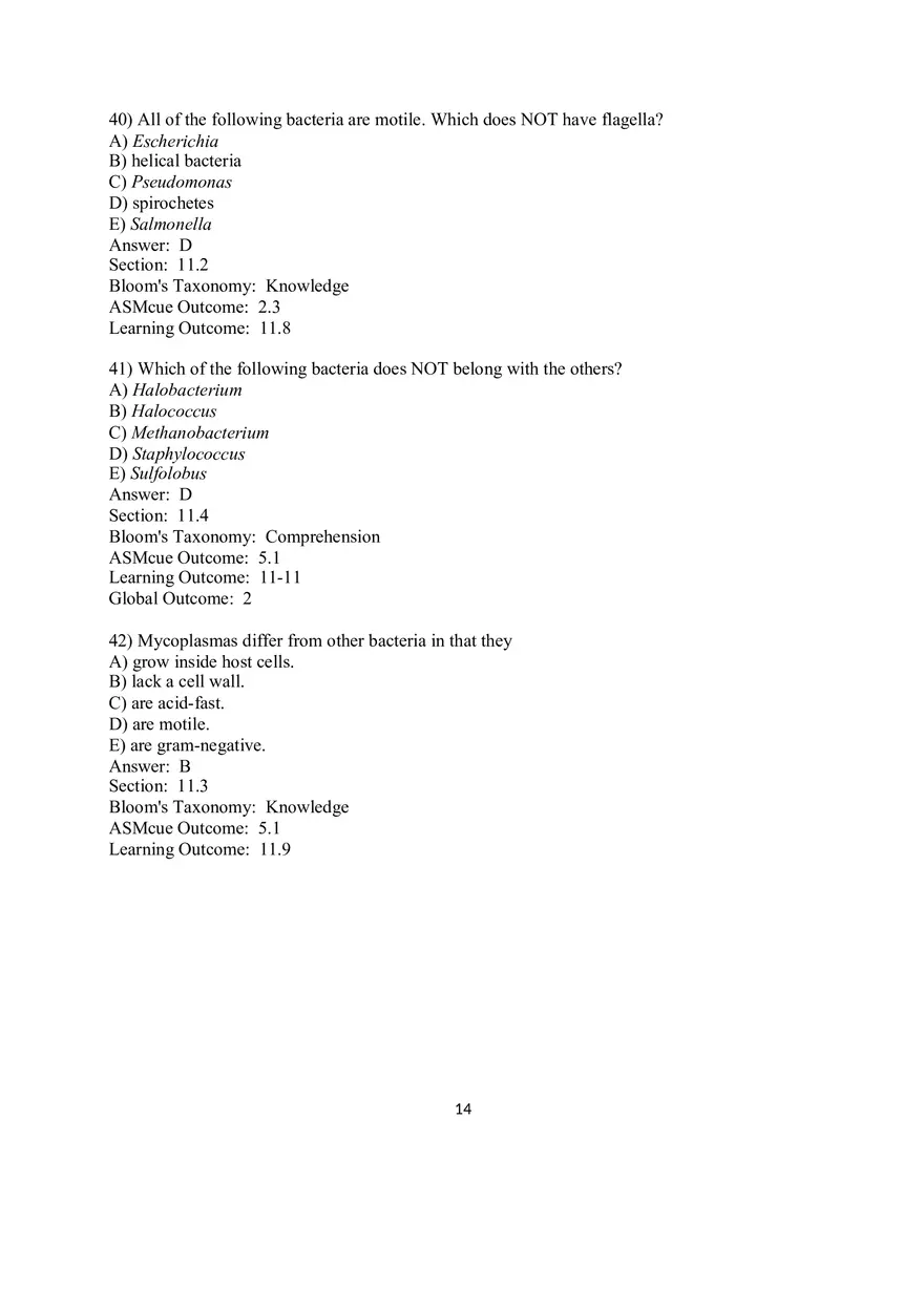 Chapter 11 The Prokaryotes Domains Bacteria and Archaea Multiple Choice - Page 6