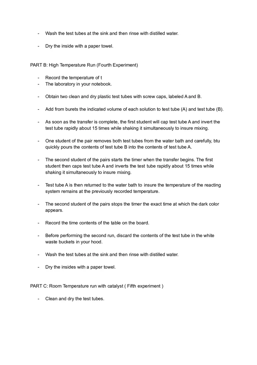 The Rate of a Chemical Reaction Using an Iodine Clock Reaction - Page 3