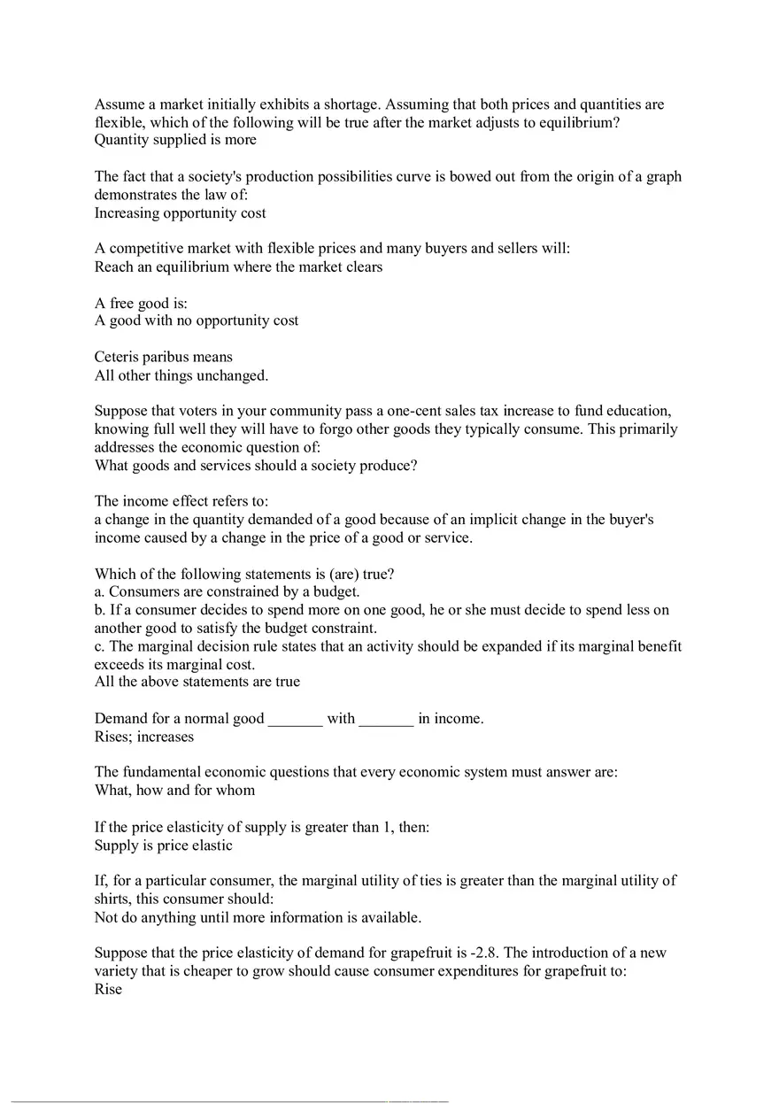 Unit 1 Introduction to Economics Answers - Page 11