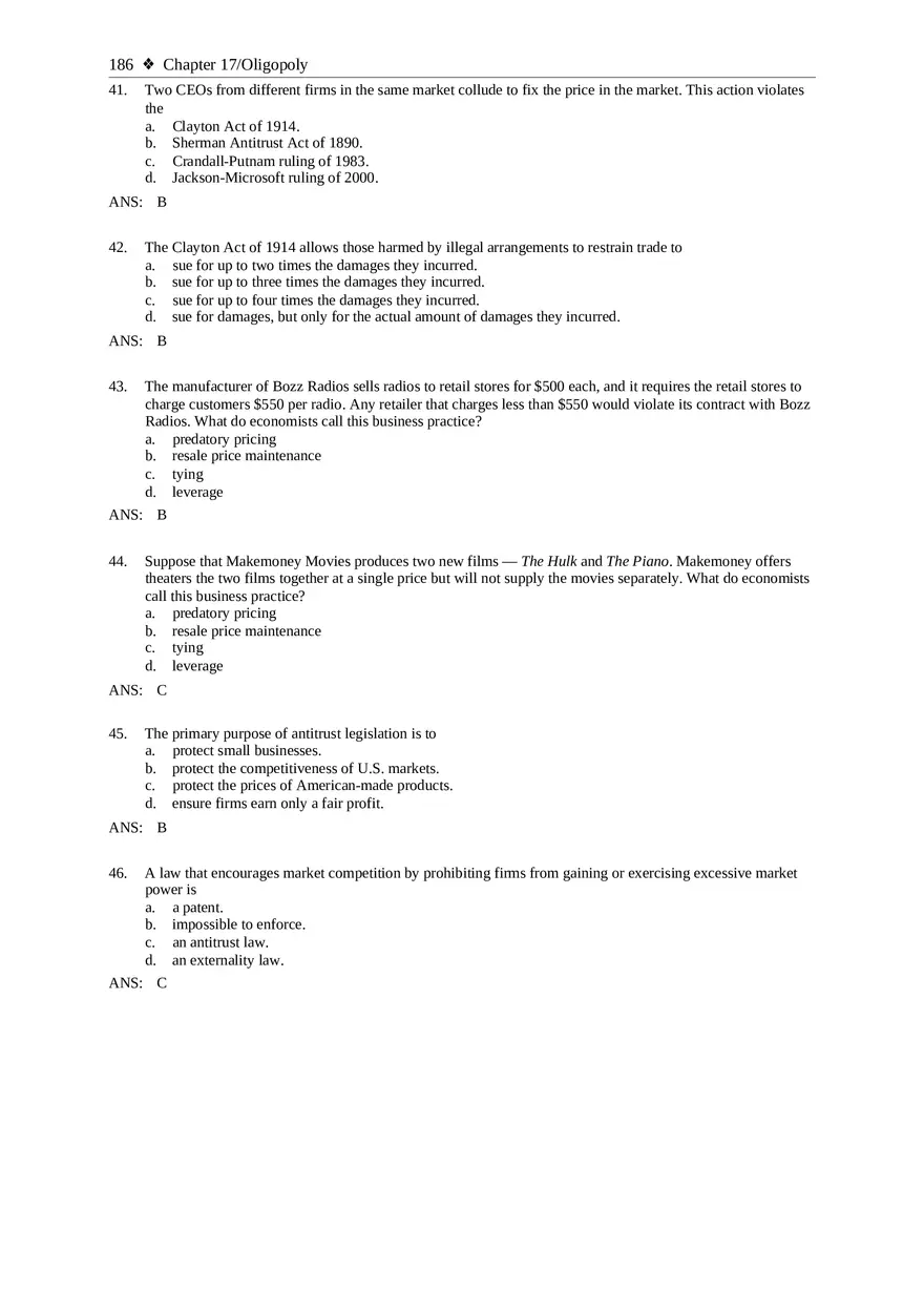 Chapter 17 Oligopoly Sec03-04 Multiple Choice - Page 8