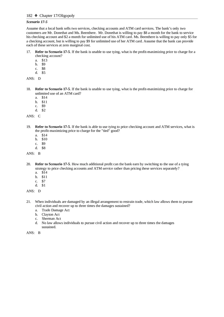 Chapter 17 Oligopoly Sec03-04 Multiple Choice - Page 4