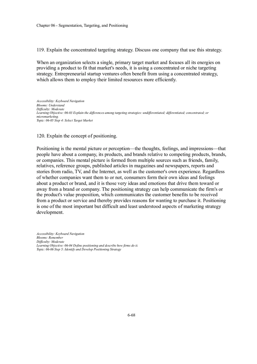Segmentation, Targeting, and Positioning Short Answer - Page 7
