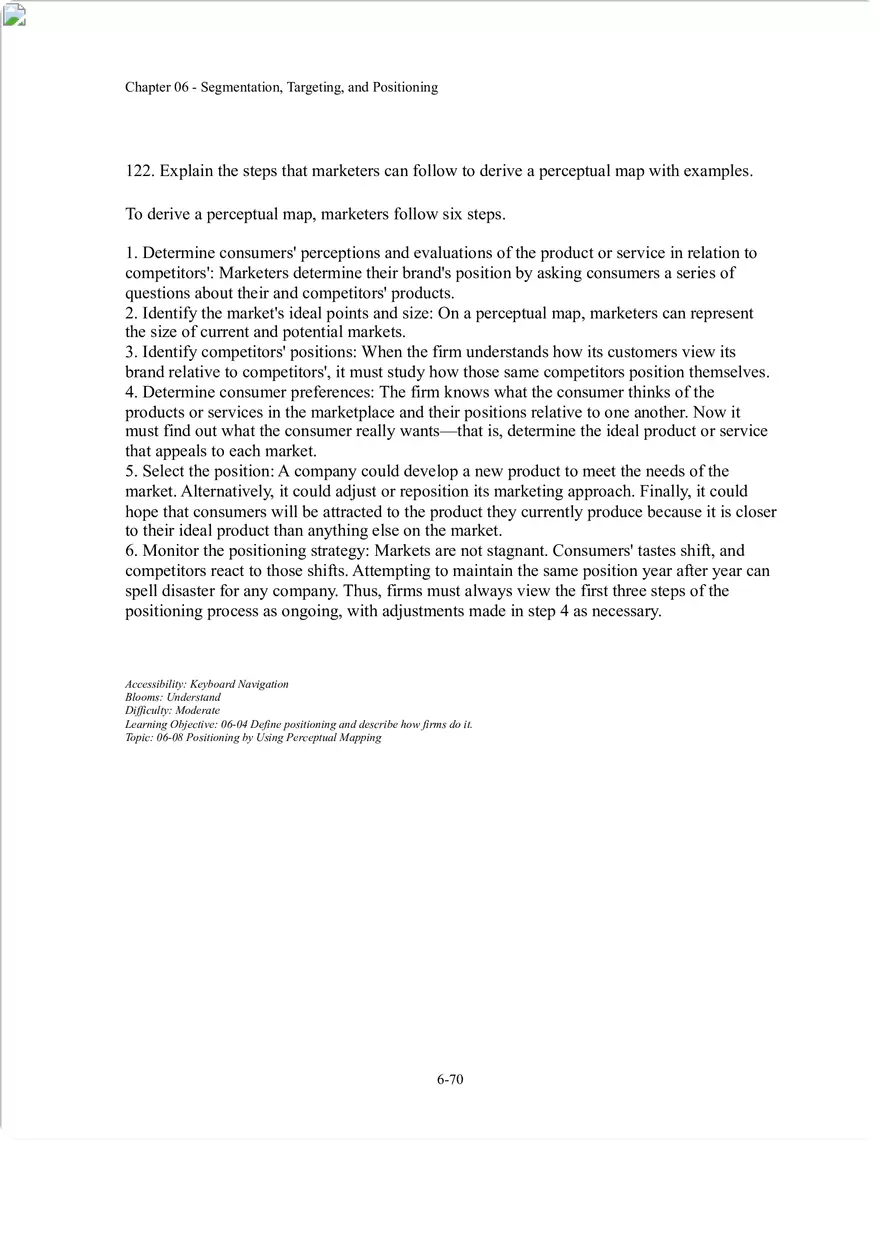 Segmentation, Targeting, and Positioning Short Answer - Page 9