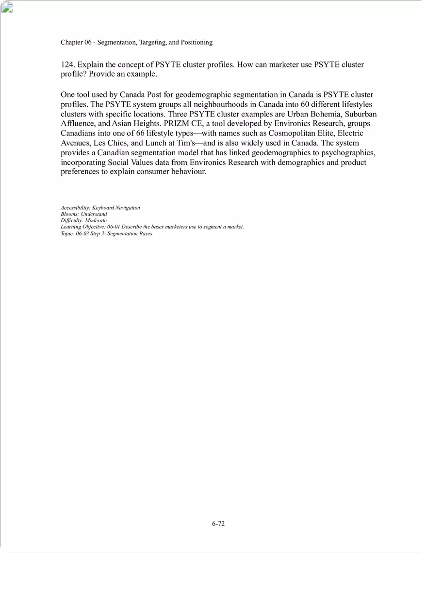 Segmentation, Targeting, and Positioning Short Answer - Page 11