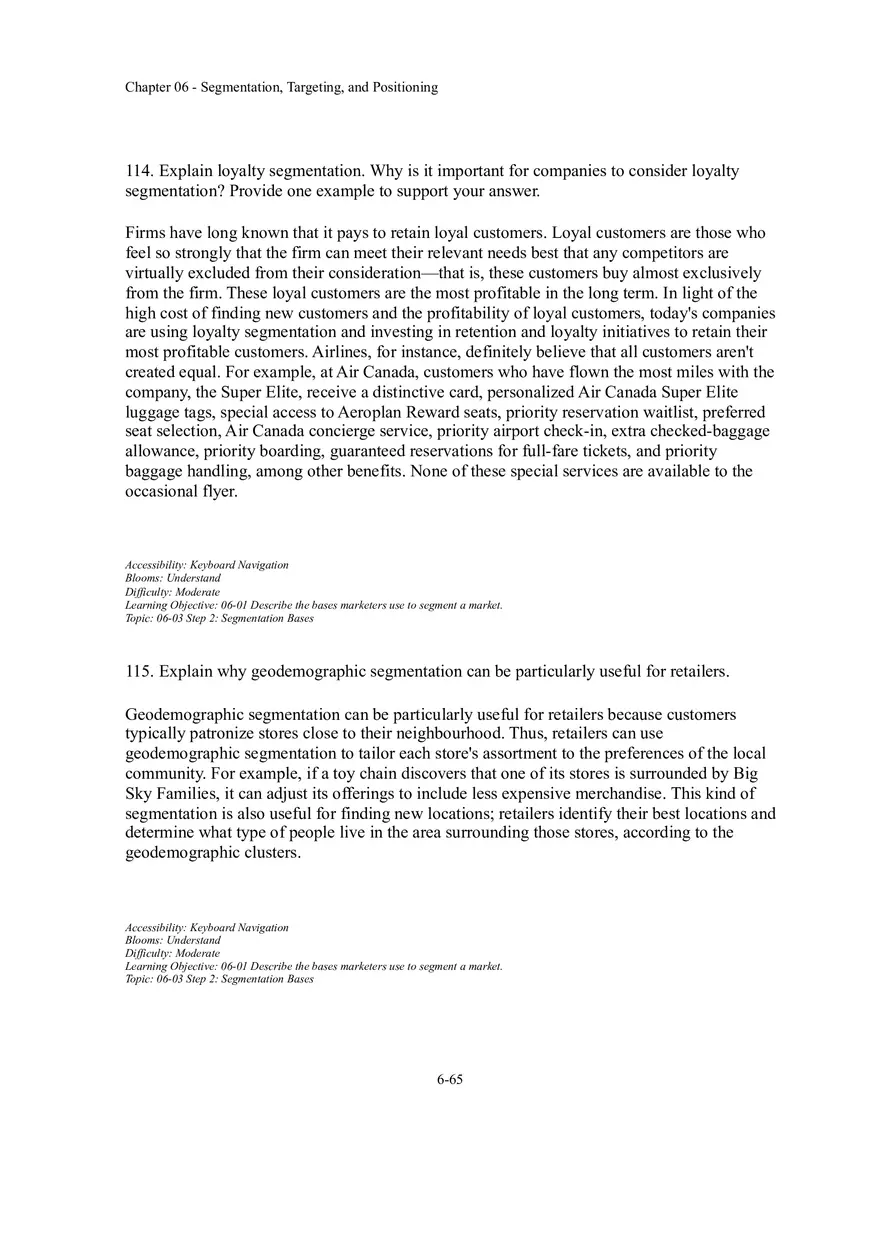 Segmentation, Targeting, and Positioning Short Answer - Page 2