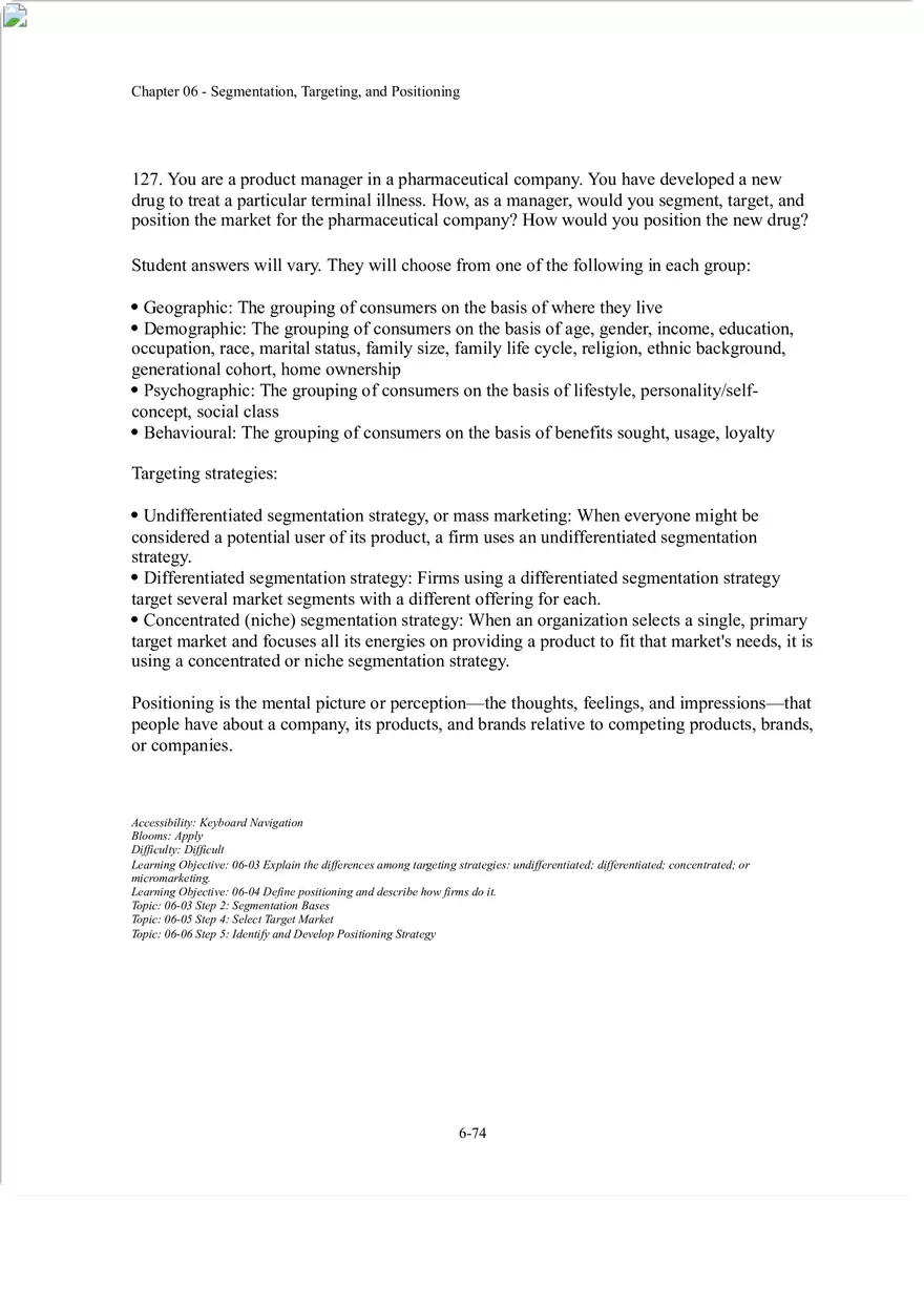 Segmentation, Targeting, and Positioning Short Answer - Page 3