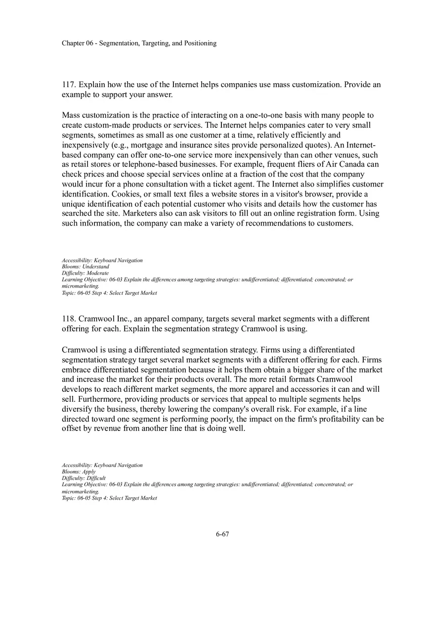 Segmentation, Targeting, and Positioning Short Answer - Page 6