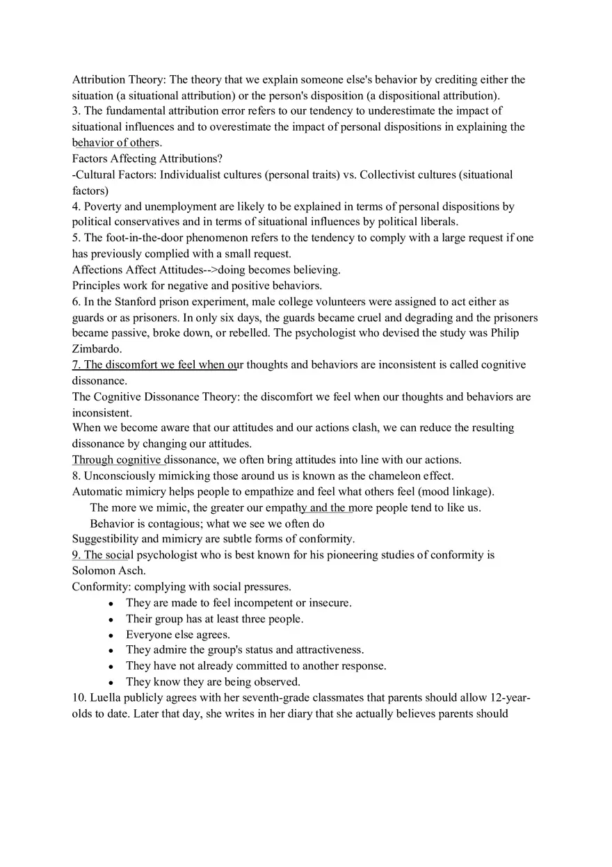 Psychology Final Exam Study Guide - Page 9
