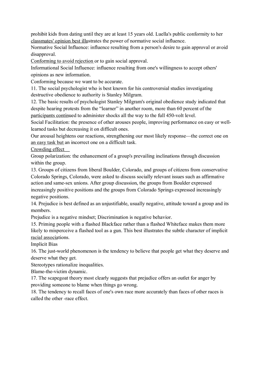 Psychology Final Exam Study Guide - Page 10