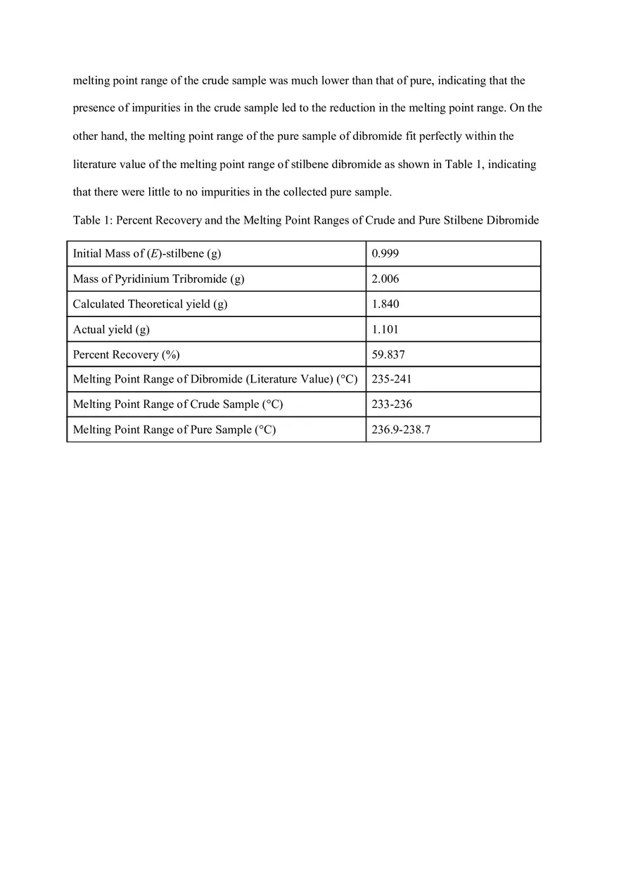 Bromination of (E)-Stilbene with Pyridinium Tribromide and Recrystallization of Stilbene Dibromide - Page 4