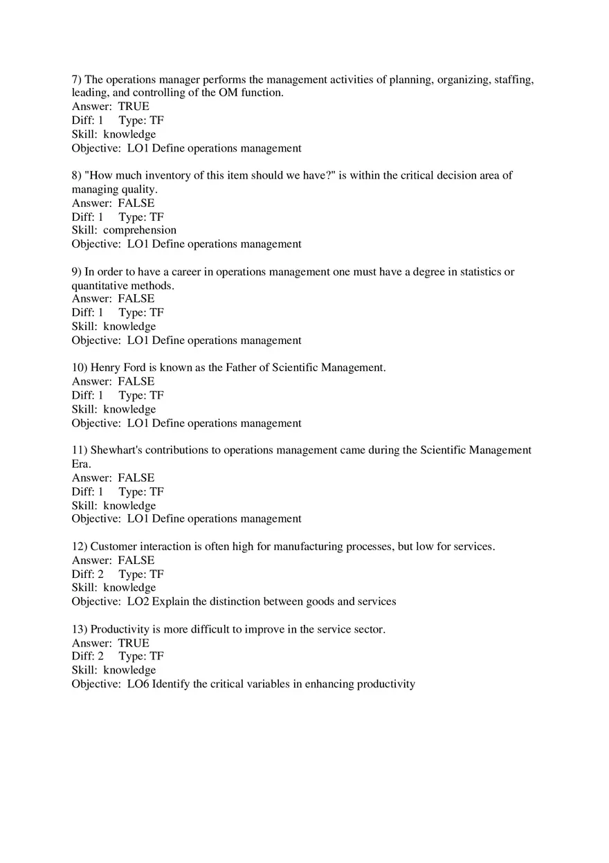 Chapter 1 Operations and Productivity Answers - Page 2