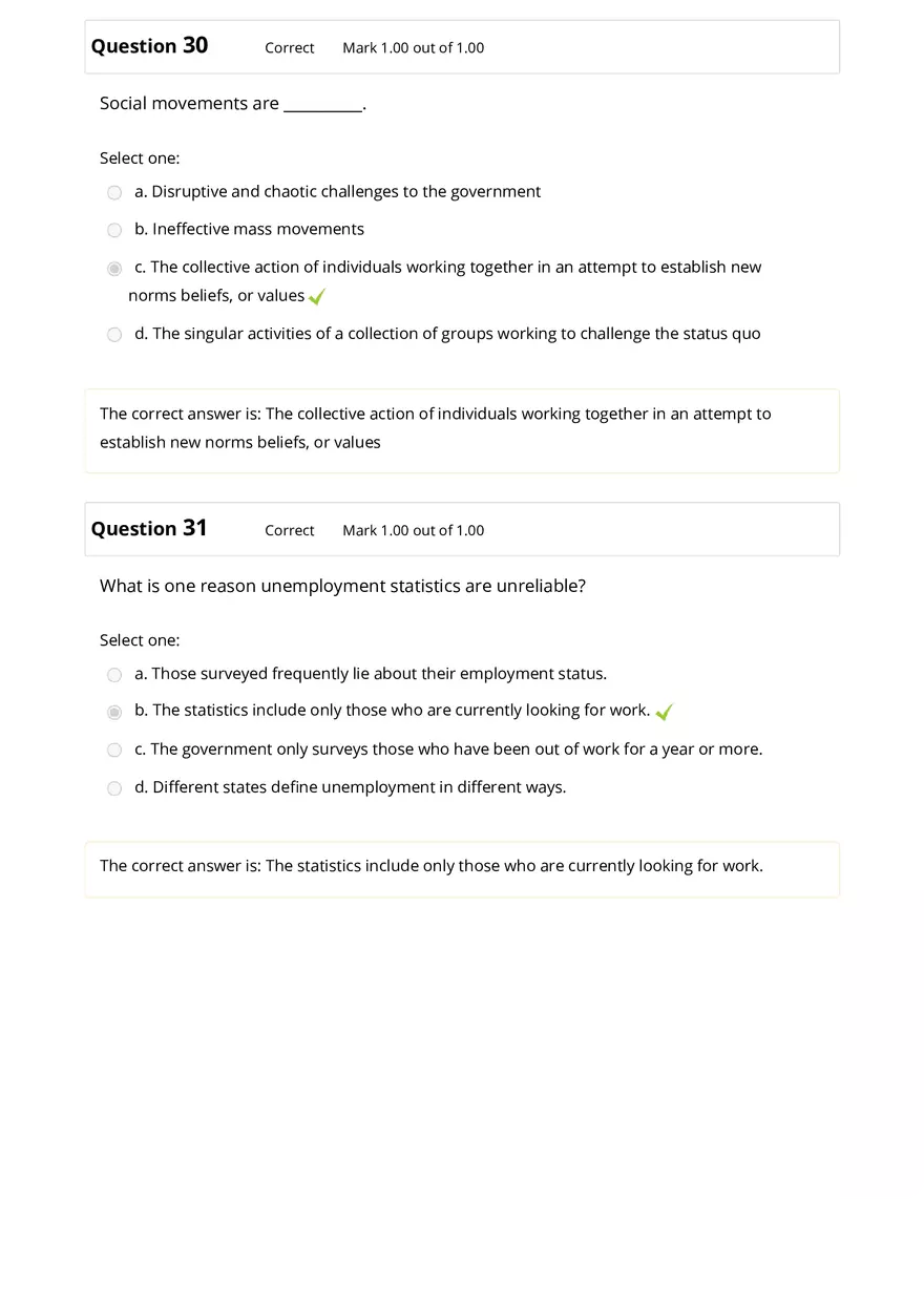 Sociology Review Quiz Part 2 - Page 7