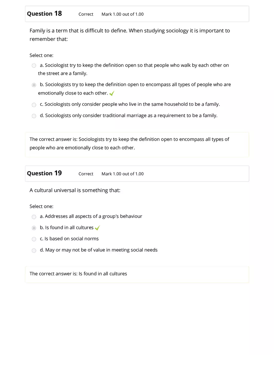Sociology Review Quiz Part 2 - Page 1