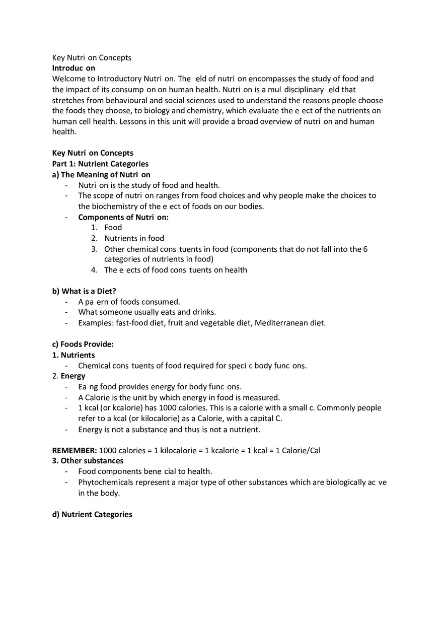 Key Nutrition Concepts - Page 1