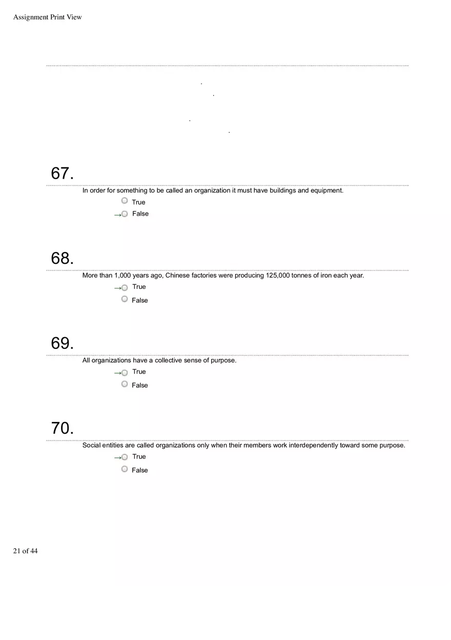 Organizational Behavior Ch 1 True False 1 - Page 1