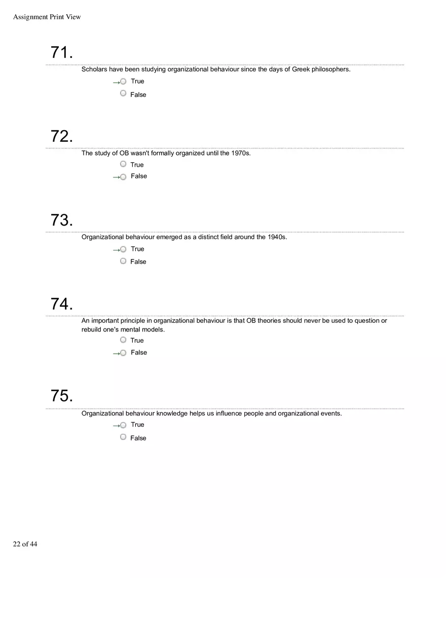 Organizational Behavior Ch 1 True False 1 - Page 2