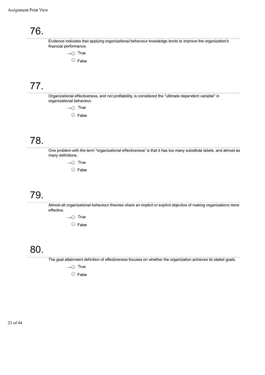 Organizational Behavior Ch 1 True False 1 - Page 3