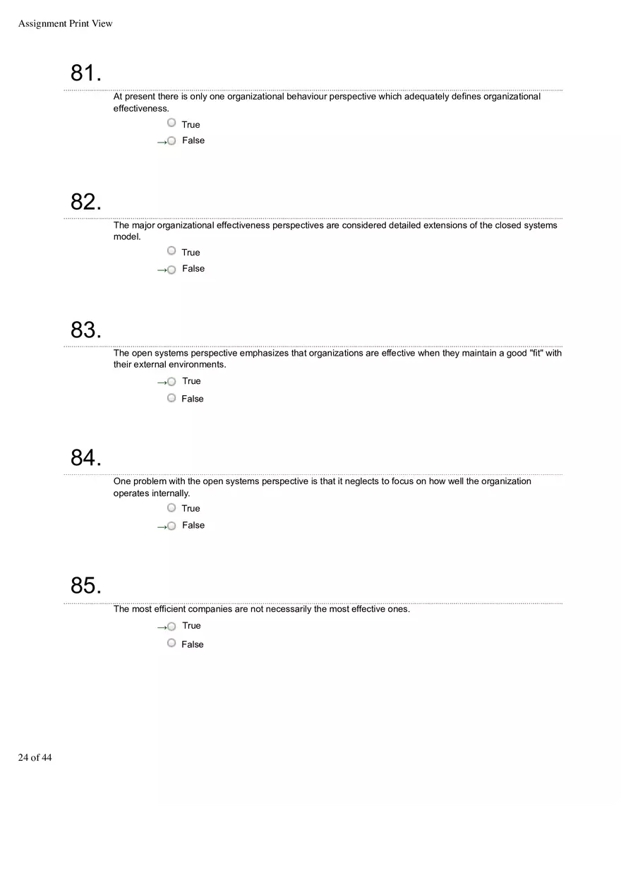 Organizational Behavior Ch 1 True False 1 - Page 4