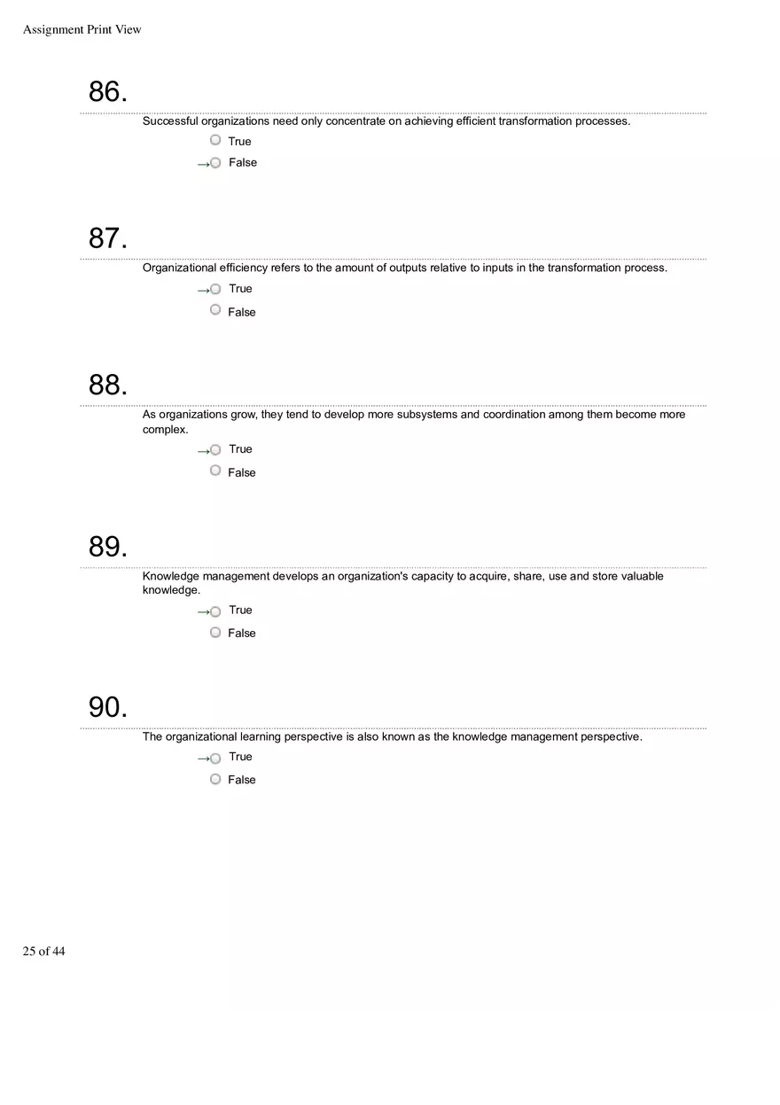 Organizational Behavior Ch 1 True False 1 - Page 5