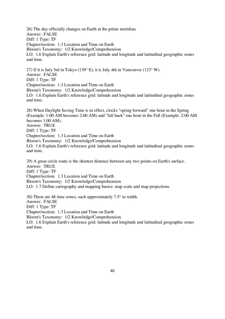 Chapter 1 Essentials of Geography True False - Page 6